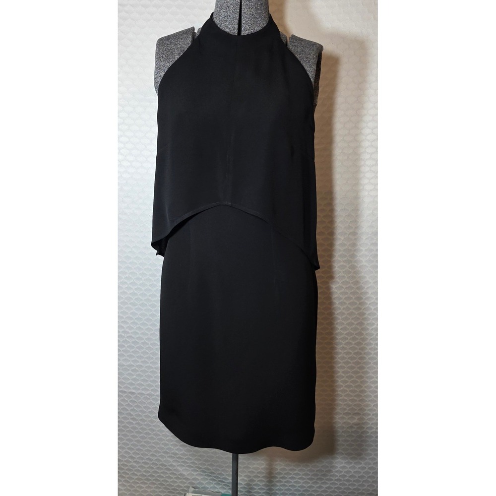 French Connection Black Halter Layered Cape Back Mini Dress Size 4
